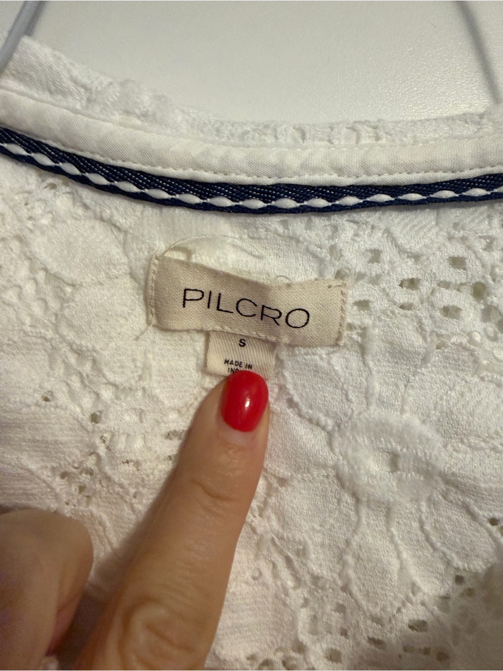 Pilcro White Eyelet Lace Button-Front Blouse - Picture 3 of 6